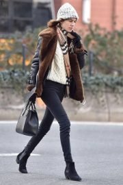 Women's Real Shearing Aviator Moto Jacket Thick Lined Fur Winter Shearling Coat Leather Jacket - Image 3