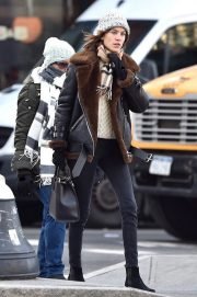 Women's Real Shearing Aviator Moto Jacket Thick Lined Fur Winter Shearling Coat Leather Jacket - Image 4