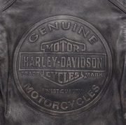 Harley Davidson Men Dauntless Convertible 2 in 1 Genuine Cow Leather Jacket logo