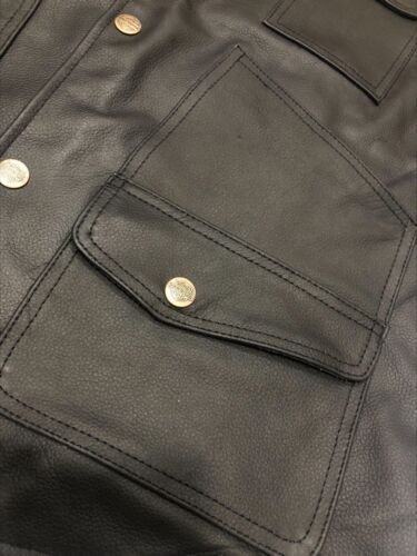 Premium Vest HD Reflective Skull Vest Men's Harley Motorcycle Cowhide Leather Premium Vest HD Reflective Skull Vest Men's Harley Motorcycle Cowhide Leather Motocollection