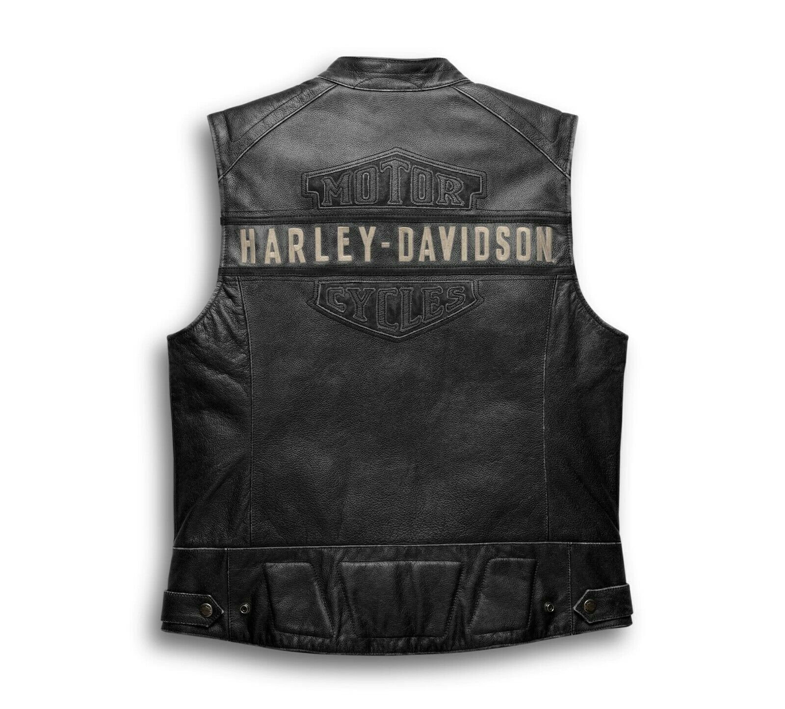 Harley Davidson Men’s Genuine Leather Black Back Logo Moto Cafe Biker Leather Vest Harley Davidson Men’s Genuine Leather Black Back Logo Moto Cafe Biker Leather Vest Motocollection