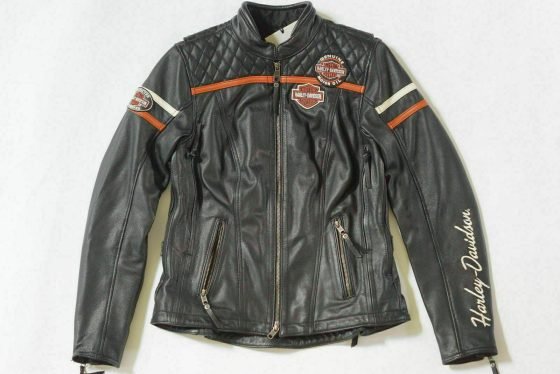 Women Miss Enthusiast HARLEY DAVIDSON B&S Triple Vent Black Leather Jacket Motocollection