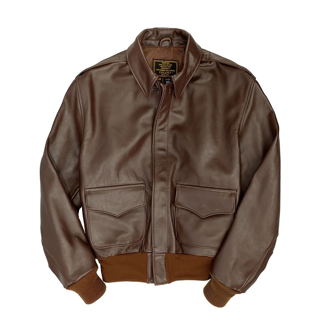 1-157.jpg A2 Flight WW2 Government Issue Leather Jacket - Image 1