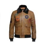Men's Leather Jacket Genuine Lamb Skin with Detachable Collar
