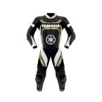 Golden Yamaha Motorcycle Racing Style Leather MotoGP Suit
