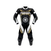 Golden Yamaha Motorcycle Racing Style Leather MotoGP Suit