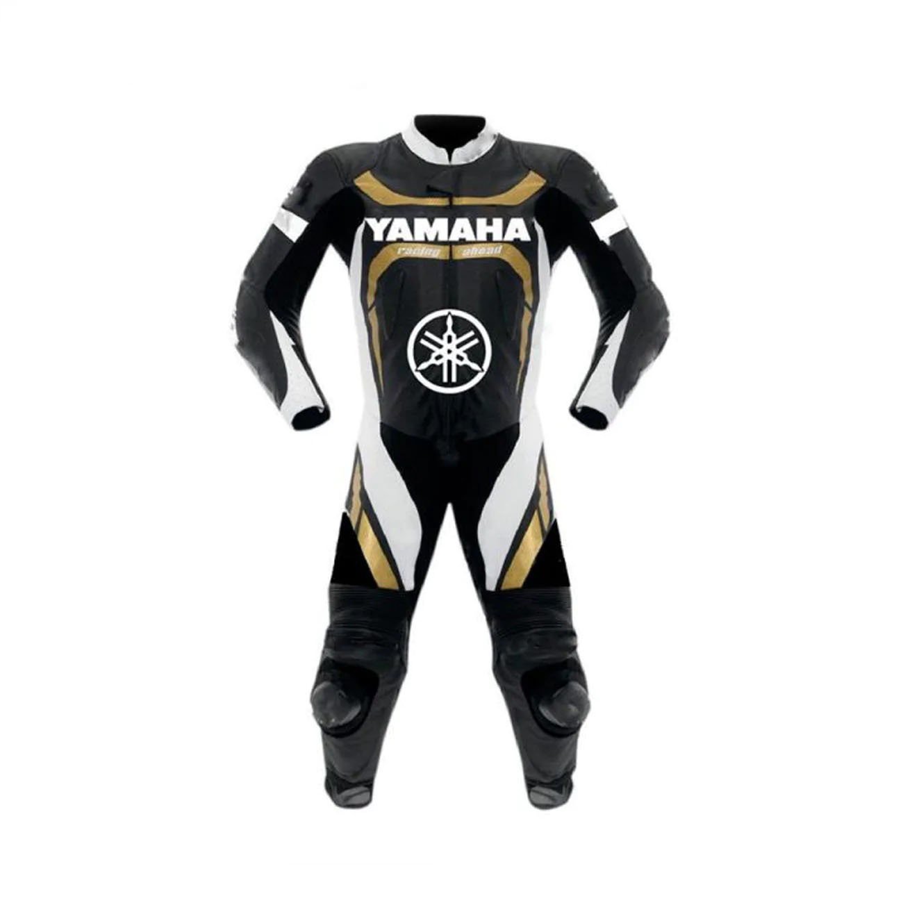 1-233.jpg Golden Yamaha Motorcycle Racing Style Leather MotoGP Suit - Image 1