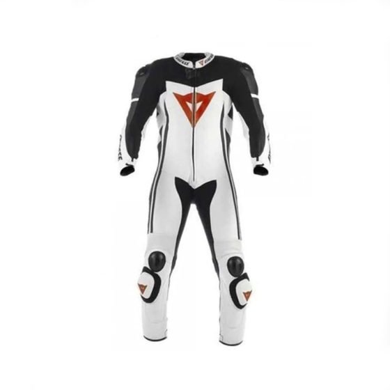 Dainese White Motorbike Racing Leather Suit MotoGP