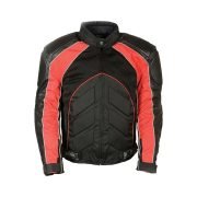 Mesh & Leather Red Body Armor Jacket