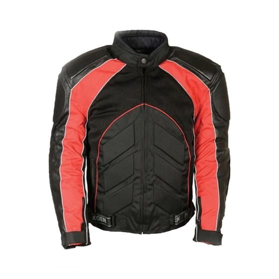 Mesh & Leather Red Body Armor Jacket