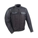 Men’s Textile Motorcycle Jacket with Leather Trim