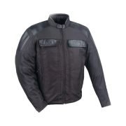 Men’s Textile Motorcycle Jacket with Leather Trim