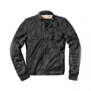 Ghom Motorcycle black Leather Jacket