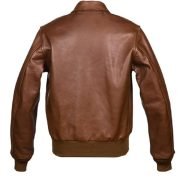 Military A-2 Bomber Brown Leather Jacket - Image 3