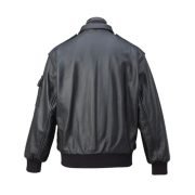 Men’s Aviator A-2 Black Tornado Bomber Jacket - Image 3
