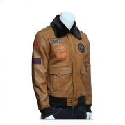 Men's Leather Jacket Genuine Lamb Skin with Detachable Collar - Image 3