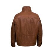 Men’s Biker Bomber Style Leather Jacket - Image 3