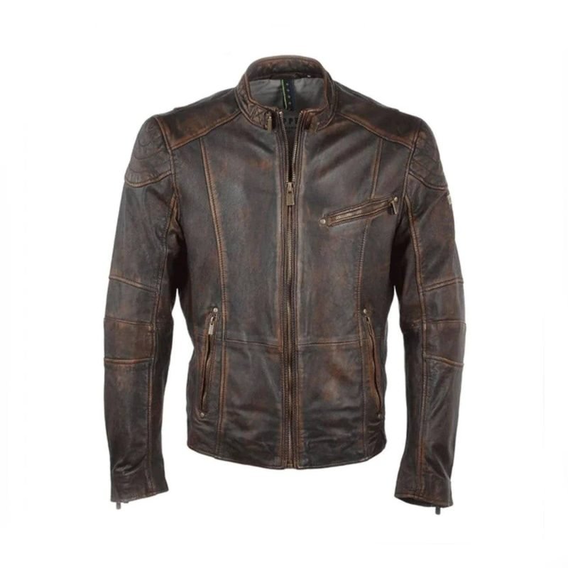 Brown Antique 3 Pockets Style Leather Jacket