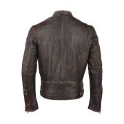 Brown Antique 3 Pockets Style Leather Jacket - Image 2