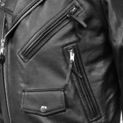 Mens Brando Leather Jacket Motorcycle Perfecto Black Cowhide Marlon Biker Jacket - Image 3