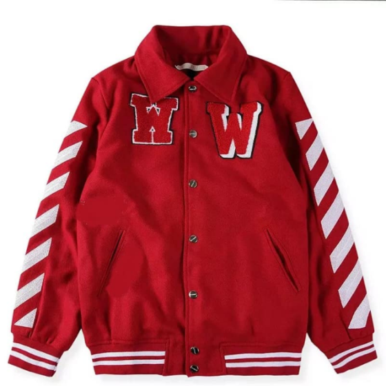 Justin Bieber Off White Varsity Jacket
