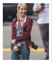 Emma Roberts Nerve Red Bomber Jacket