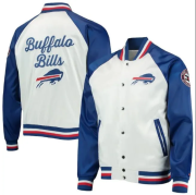 Brandy Buffalo Bills Satin Varsity Bomber Jacket