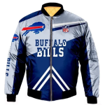 Buffalo Bills Brad Grey and Blue Bomber Jacket