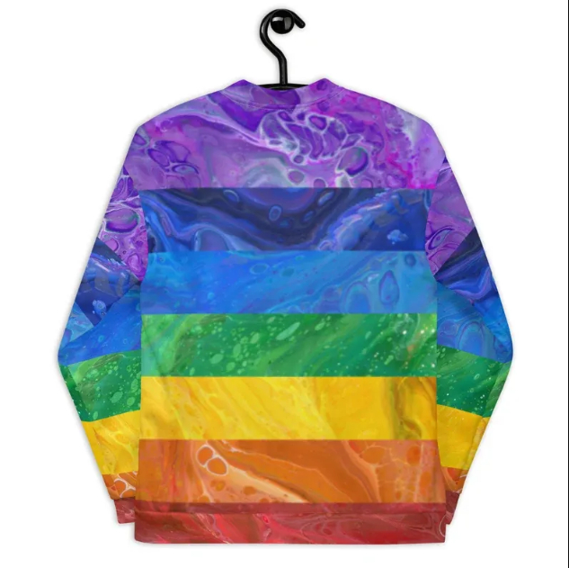 Screenshot W Weirdcore Rainbow Colorblock Bomber Jacket