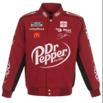 Bubba Wallace JH Design Dr. Pepper Twill Full-Snap Bomber Jacket Motocollection