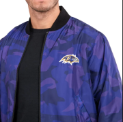 Material: Polyester Inner: Viscose Lining Pockets: Two Side, Two Inner Sleeves: Full Length Hemline: Rib Knitted Design: Bomber Jacket Collar: Rib Knitted Style Cuffs: Rib Knitted Closure: YKK Zipper Color: Blue and Purple