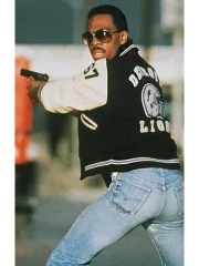 Beverly Hills Cop Axel Foley Detroit Lions Letterman Biker Jacket