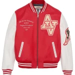 Avirex Red Wildcat Varsity Leather Jacket