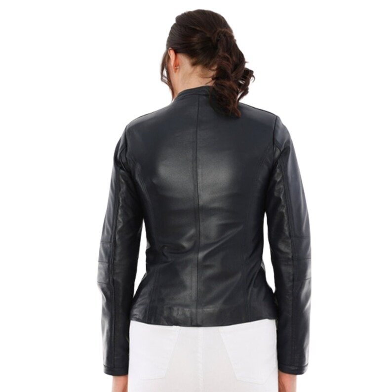 2 Women's Black Leather Jackets for Stylish Outwear - Image 2
