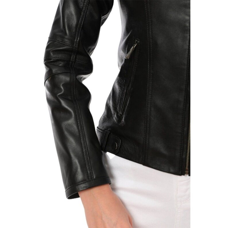 4 Women's Black Leather Jackets for Stylish Outwear - Image 4