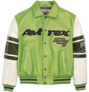Stars & Stripes Iconic Americana Avirex Green Leather Jacket