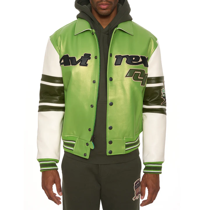 Stars & Stripes Iconic Americana Avirex Green Leather Jacket - Image 4