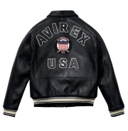 Avirex Black Icon Leather Jacket - Image 2