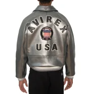 Avirex Pewter Metallic Icon Leather Jacket - Image 3