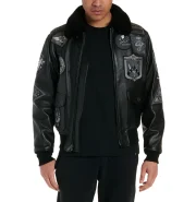 Avirex Black G-1 Bomber Leather Jacket - Image 4