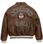 Avirex Vintage Brown Icon Leather Jacket - Image 2