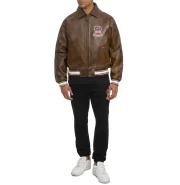 Avirex Vintage Brown Icon Leather Jacket - Image 5