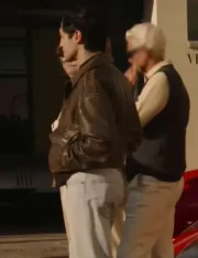 Alfonso De Portago Ferrari 2023 Brown Leather Jacket - Image 2