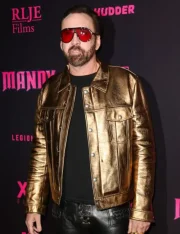 American Actor Nicolas Cage Golden Jacket