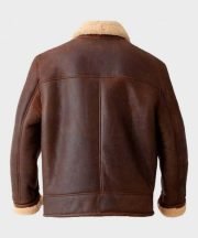 Clark Shearling Leather Brown Jacket - Image 3