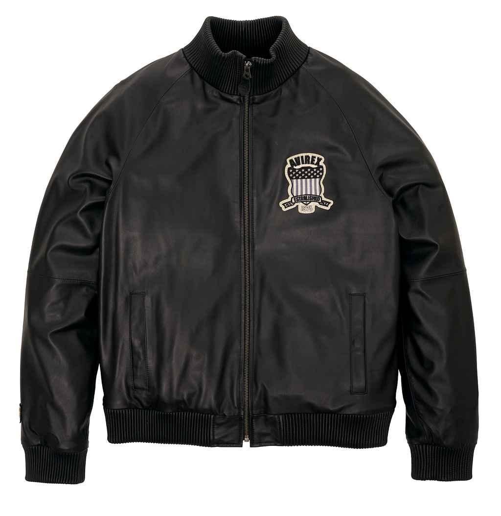 AvirexMensBlackLeatherTrackJacket-2 Avirex Apex Men's Leather Track Pursuit Jacket - Image 1