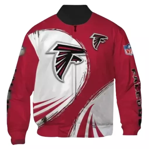 Barty-Atlanta-Falcons-NFL-Red-and-White-Jacket.webp Barty Atlanta Falcons NFL Red and White Bomber Jacket - Image 1