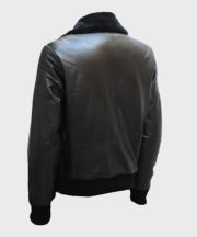 Shaun Black Bomber Sheepskin Real Leather Jacket - Image 2