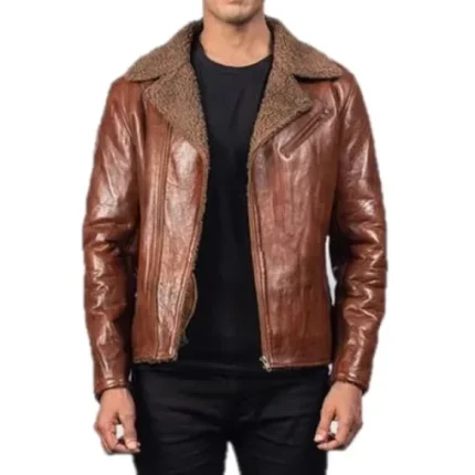 Derek Shearling Asymmetrical Zipper Biker Jacket