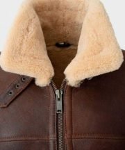 Clark Shearling Leather Brown Jacket - Image 2